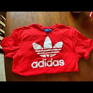 Mens Adidas Trefoil Red Tshirt Size Large